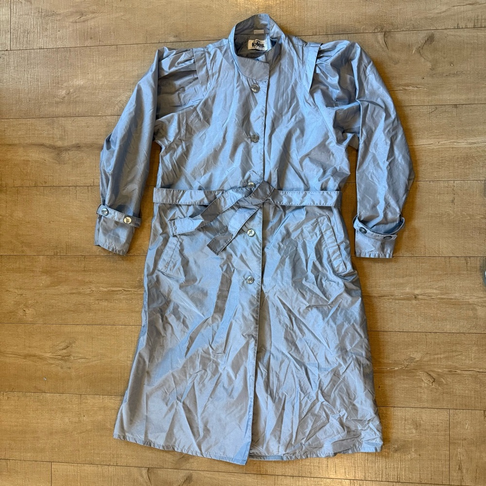 Totes Trench Rain Coat Silver grey 10P lightweight Belt Vintage Timeless Urban